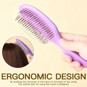 Brosse à cheveux à ailettes personnalisée, brosse à cheveux volumineuse, massage profond du cuir chevelu pour femmes - Product Image 4
