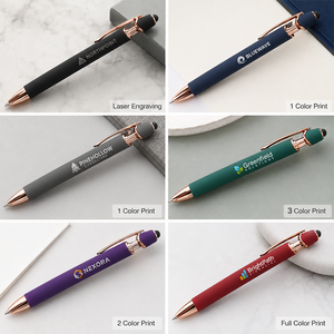 LC681 Customized Printing Logo Branded Hotel <strong>Pens</strong> Metal Rubber Coated Click Ballpoint <strong>Pen</strong> Promotion <strong>Gift</strong> Ball <strong>Pen</strong> with Logo - Product Image 4
