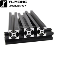 Extrusion d'aluminium noire anodisé sur imprimante 3D, faisceau C à fente 2020 V, impression personnalisée à 2020 degrés, gravure cnc, bricolage