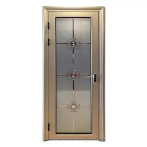 Modern aluminum frame interior swing tempered glass bathroom shower door