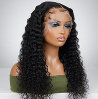 Perruques Lace Front Deep Wave 13x4 en Cheveux Humains, Densité 180%, Perruques Frontales Deep Wave, Dentelle HD, Perruques Bouclées de 26 Pouces pour Femmes Noires