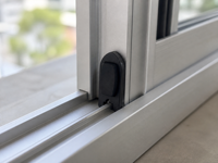 Tope de puerta negro duradero, bloque anticolisión para herrajes de ventanas correderas