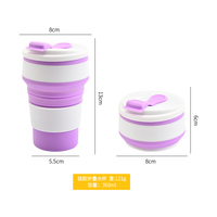 Tasse Pliante Portable 350 ml en Silicone de Qualité Alimentaire, Mug Télescopique pour Café et Thé, Idéal pour le Camping, les Sports de Plein Air et les Cadeaux Promotionnels