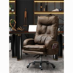 Autre chaise de bureau exécutive en cuir inclinable avec coussin en mousse et bordure renforcée pour usage domestique ou bureau - Product Image 1