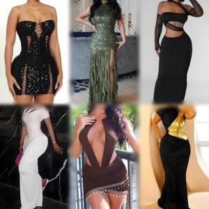 Vestido de mujer sexy con tirantes, cuello en V y espalda descubierta, estampado, venta al por mayor - Product Image 6
