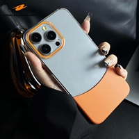 Coque de téléphone tendance 2-en-1 à mélange de couleurs pour iPhone 17 16 15 14 13 12 Pro Max – Housse transparente ultra-fine en PC antichoc