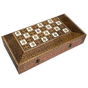 Direct usine en gros haute qualité jeu de backgammon en bois personnalisé avec logo gratuit grand échiquier intérieur pliant - Product Image 2