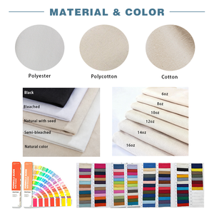 Bolsa de compras reutilizable ecológica con logotipo personalizado, de lona de algodón tejida, con bolsillos con cierre de cremallera para viajes y regalos. - Product Image 6