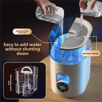 Humidificateur ultrasonique intelligent de bureau 6L avec brume fraîche et chaude et 7 lumières colorées pour la maison et le bureau