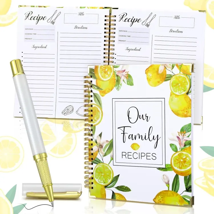 Durable Hardcover Family Blank Recipe Book to Write in Your Own Recipes 120 Pages Blank Cookbook Recipe Organizer Binder