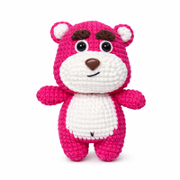 Ensemble d'ornements décoratifs en crochet amigurumi, animaux mignons en laine tricotée, cadeau en peluche, pendentif personnalisé de dessin animé