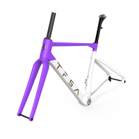 Cadre de vélo de gravier urbain en fibre de carbone haute résistance TFSA JH-37, cadre de vélo de route/VTT OEM avec axe traversant et frein à disque pour le cyclisme