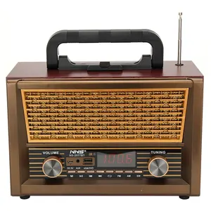 2022 Desk Retro Radio Handhold Vintage Radio Home Rechargeable Radio Ns-2077bt