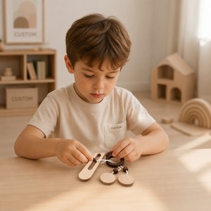 Jeu de déverrouillage en <span class=keywords><strong>bois</strong></span> avec anneaux de <span class=keywords><strong>corde</strong></span>, coordination œil-main, jeu de réflexion, logique spatiale, jouet éducatif Montessori, cadeau - Product Image 3