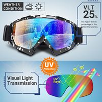 Masques de ski et de snowboard pour adultes, adolescents, hommes et femmes - UV400 anti-buée, vision large, masques de motoneige