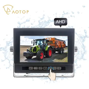 7" Harvester Tractors Rear View HD Monitor 3ch Left/Right/Back View Video Monitoring PAL NTSC System Waterproof Reverse Monitor
