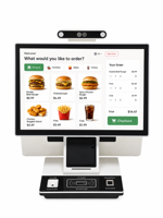 Kiosque de commande automatique avec tablette tactile, écran LCD, lecteur de codes-barres, pour restauration rapide, sur pied, libre-service