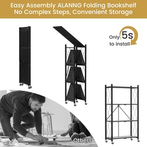 Estante <span class=keywords><strong>de</strong></span> almacenamiento <span class=keywords><strong>de</strong></span> cocina <span class=keywords><strong>de</strong></span> 3/4 niveles <span class=keywords><strong>de</strong></span> alta resistencia, estante <span class=keywords><strong>de</strong></span> acero plegable móvil <span class=keywords><strong>de</strong></span> 5 capas con ruedas, fácil <span class=keywords><strong>de</strong></span> montar y desmontar - Product Image 4