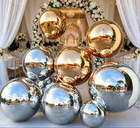 Ballon gonflable miroir double couche multi-tailles, boule réfléchissante à double paroi pour événements, banquets, cabines photo, décoration de scène