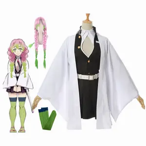 Anime Mitsuri Kanroji Kisatsutai Quimono sexy para mulheres Roupas para Halloween fantasia de cosplay