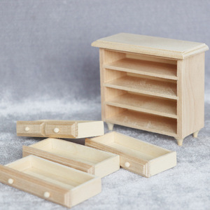 High Quality Doll House 1:12 Miniature Furniture Wooden <strong>Drawer</strong> Wardrobe - Product Image 4