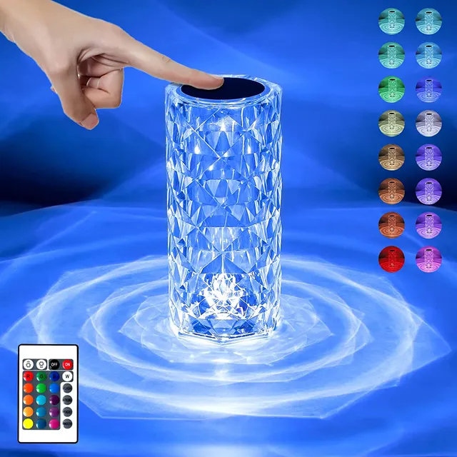 Lámparas de cristal acrílico RGB con Control remoto para escritorio, luces de mesa con cambio de color RGB para sala de estar, regalo de Navidad