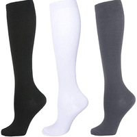 Chaussettes de compression sport longues et décontractées en tricot avec logo personnalisé pour femmes et hommes