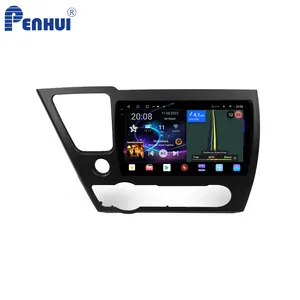 Penhui Android Car DVD Player para Honda Civic 9 2013-2016 Rádio Navegação GPS Áudio Vídeo CarPlay DSP Multimídia 2 din