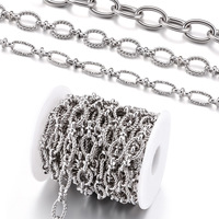 Multi-style Acier inoxydable Titane Acier Chaîne Indentation Twist Oval Cross DIY Bracelet Accessoires Plaqué Or