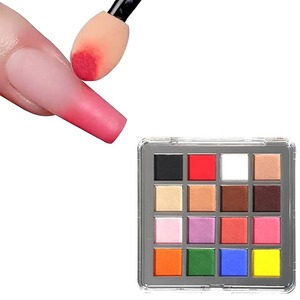 Paleta de pigmentos para uñas, juego de polvos sólidos para uñas, polvo para uñas Ombre para decoración de uñas, accesorios de manicura DIY, 16 colores - Product Image 2