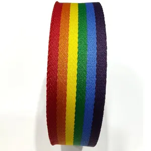 Polyester regenbogen striped gurtband 1.5 ''bekleidungs gürtel