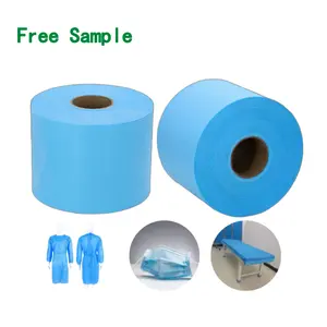 Manufacture bulk SMS spunlace non woven fabric roll for surgical gown