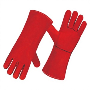 Cowhide Split Leather <b>Long</b> Cuff Welding <b>Gloves</b> Anti Static Anti Slip Anti Cut Spark Resistant Features Industrial Safety <b>Gloves</b> - Product Image 1
