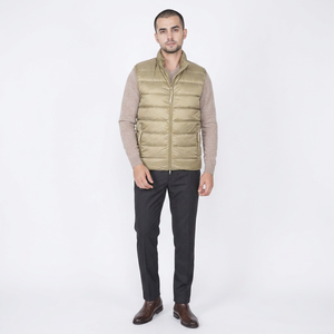 Gilet matelassé sans manches en toile, style urbain, le plus vendu, avec fermeture éclair intégrale sur le devant, look élégant, hiver, respirant, séchage rapide, OEM - Product Image 1