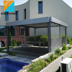 자동 회전 셔터 정원 아치 모터식 금속 알루미늄 루버 파고라 야외용 - Product Image 3