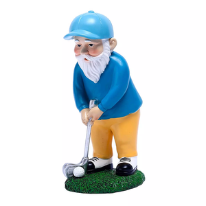 Estatua de Gnomo de golf de resina pintada a mano, Mini escultura de enano de jardín, estatuilla, artesanías de resina, juego de golf, gnomo en miniatura - Product Image 6