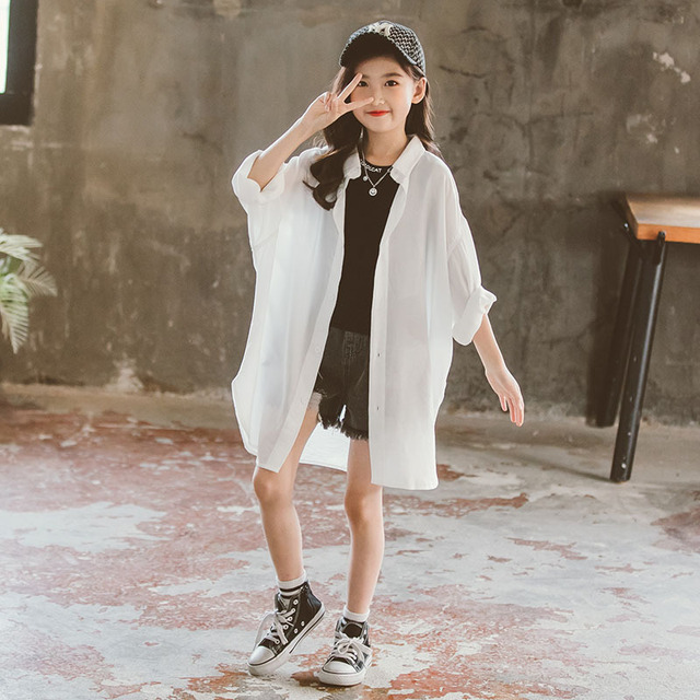 Распродажа, детское летнее пальто, новинка 2021, тонкое солнцезащитное пальто, повседневное однотонное длинное пальто для девочек