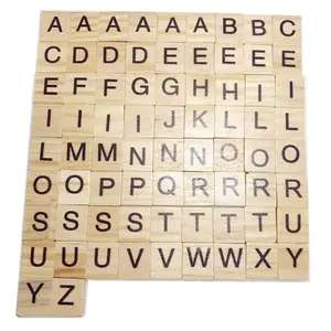 74瓷砖/套装定制木质拼字瓷砖字母瓷砖木质拼图文字游戏字母游戏定制尺寸和设计可接受