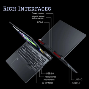 แล็ปท็อปเกมมิ่งพกพาขนาด 16 นิ้ว ซีพียู Core I9 13900HK 14 คอร์ แรม DDR5 64GB SSD 4TB กราฟิกการ์ด RTX 4060 8GB โน้ตบุ๊กเกมมิ่ง Rtx 406 - Product Image 2