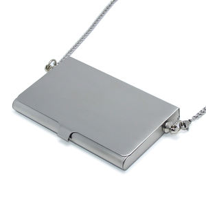 2024 nouvelle mode métal portefeuille collier porte-carte affaires carte de crédit étui femmes hommes en acier inoxydable collier boîte cadeau maman - Product Image 5