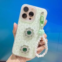 Coque de protection 3D scintillante en dentelle avec bracelet, nouveau style pour iPhone 18 Pro Max, compatible avec les coques de téléphone iPhone 17, 16, 15, 14, 13
