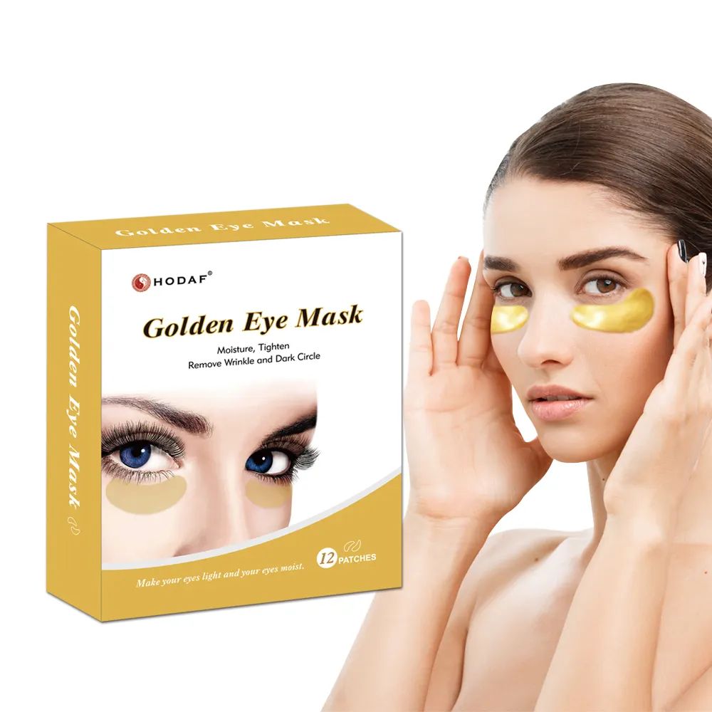 Coussinets de Gel en Hydrogel cristal 24k, marque privée, personnalisé coréen, masque pour les yeux, cernes sous les yeux, patchs