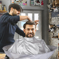 Cape de coiffeur pliable en polyester confortable pour salon de coiffure, cape de coupe de cheveux, couverture pour rasoir, protecteur de coupe de cheveux