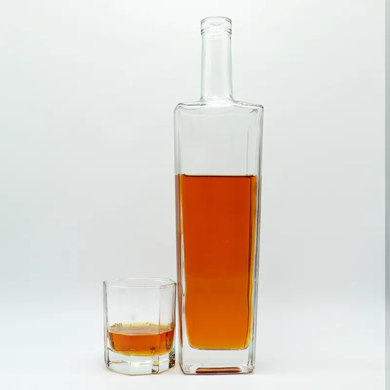 Botella vacía de licor de vidrio transparente, 250ml, 300ml, 350ml, 750ml, 1l