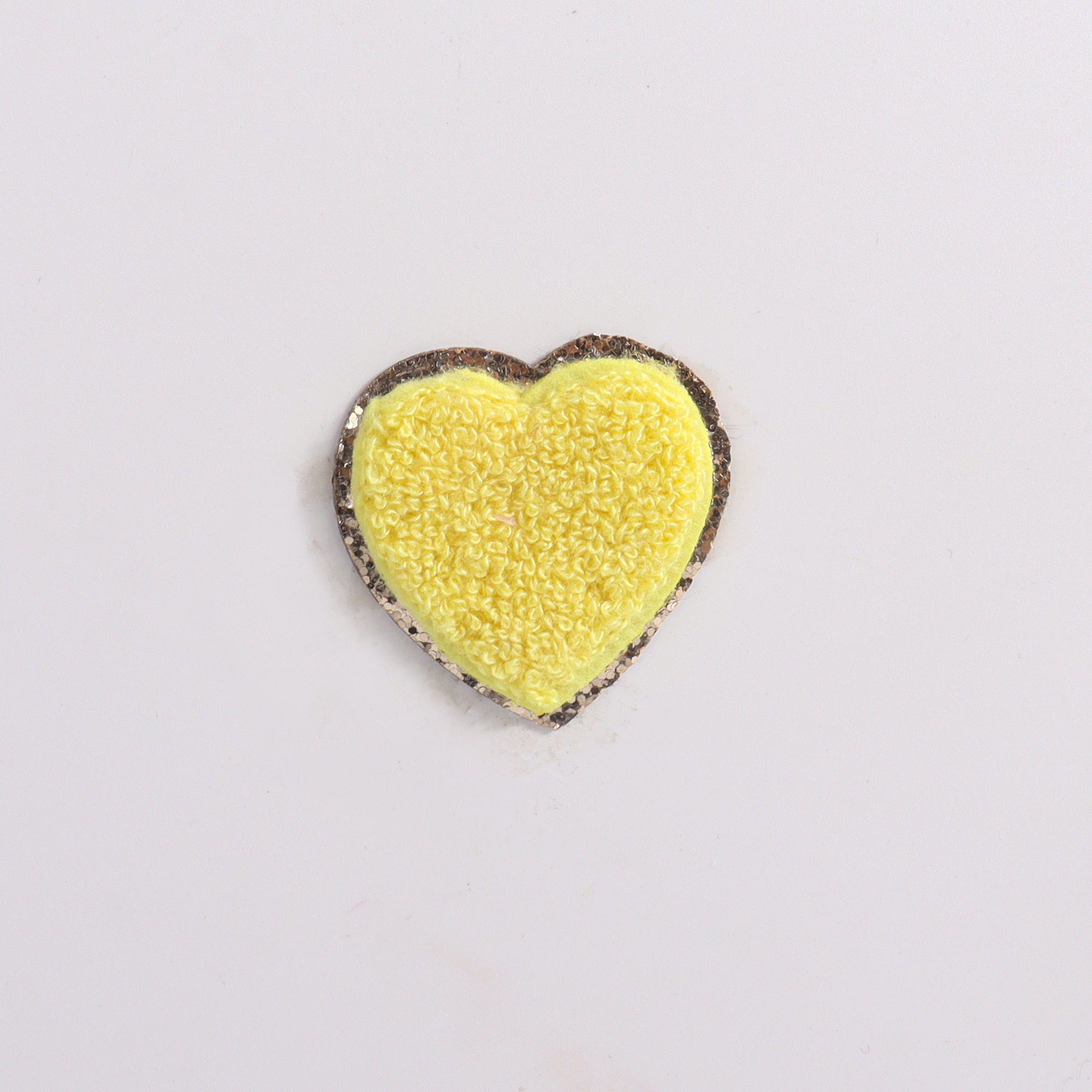 2 pz toppa cuore piccolo giallo 5cm