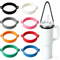 Anneau porte-gobelet en silicone multicolore, sangle de transport réglable pour bouteille d'eau, compatible avec les gobelets isothermes et les tasses portables
