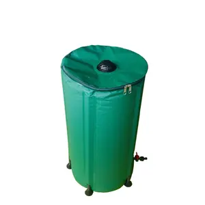 80 Gallon Collapsible Water Storage Collection Garden Folding Pvc Rain Barrel