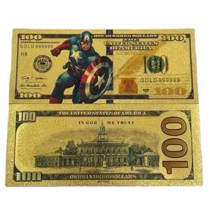 Bonitos billetes de papel de aluminio de Spiderman de películas de superhéroes, OEM ODM, 60 tipos, chapados en oro de 24K, para colección, en bolsa OPP - Product Image 2