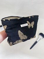 Sac de maquillage en fibre de polyamide Golden Butterfly, pliable, imperméable, sac de rangement pour voyage, sac cosmétique portable écologique