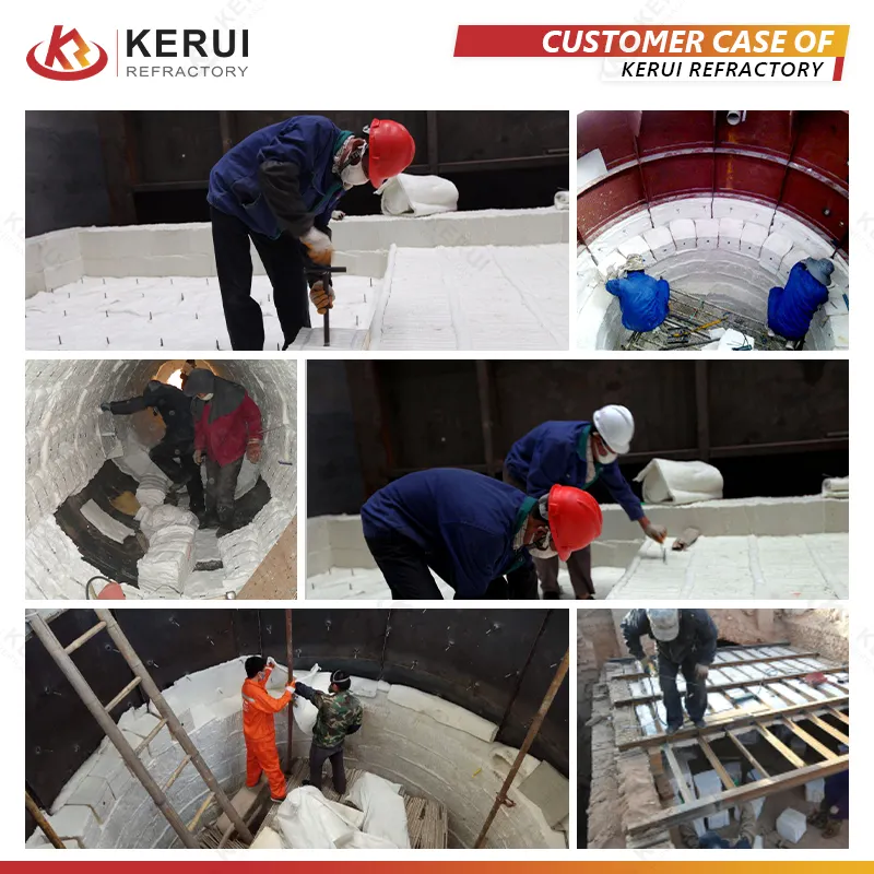 بطانية من الألياف السراميكية المقاومة للحرائق من مواد العزل الحراري من KERUI لبطانية جدران الأفران الصناعية